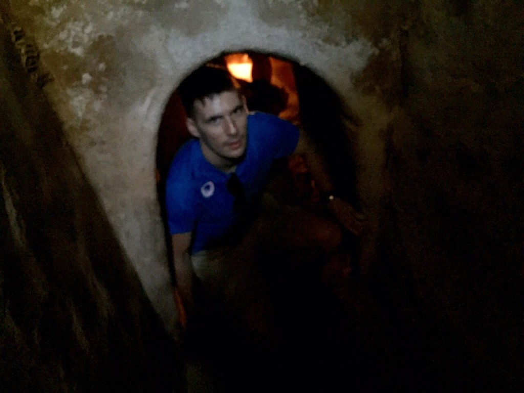 Rhys Sain in one of the Cu Chi Tunnels, Vietnam