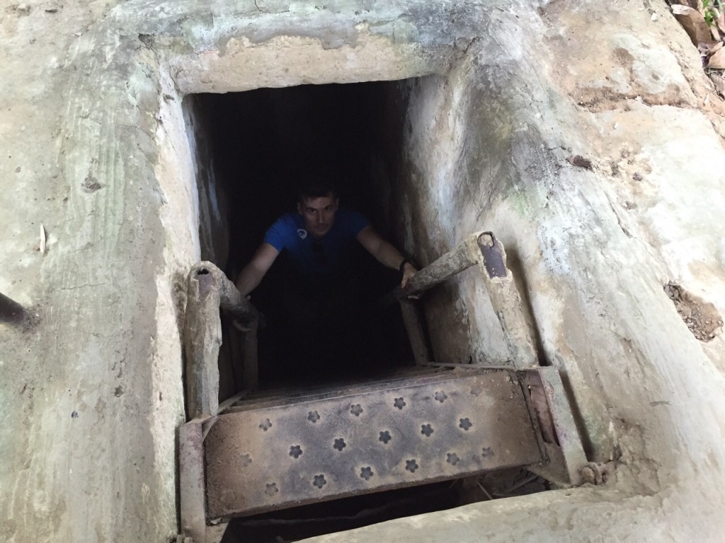 Rhys Sain in one of the Cu Chi Tunnels, Vietnam