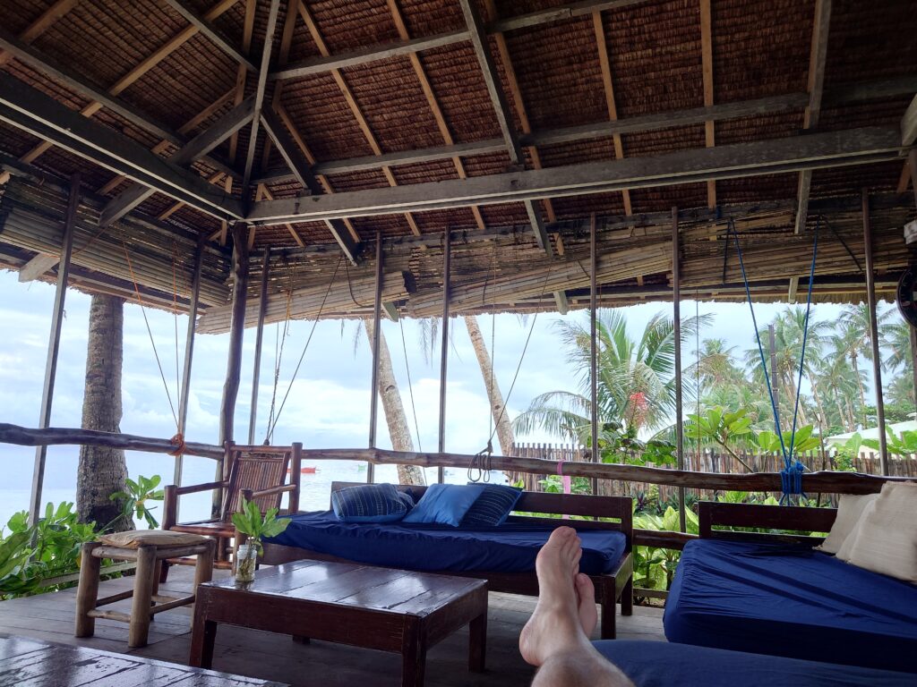 Heaps of beautiful, chilled communal areas to relax at the Romantic Beach Villas, General Luna, Siargao, Philippines