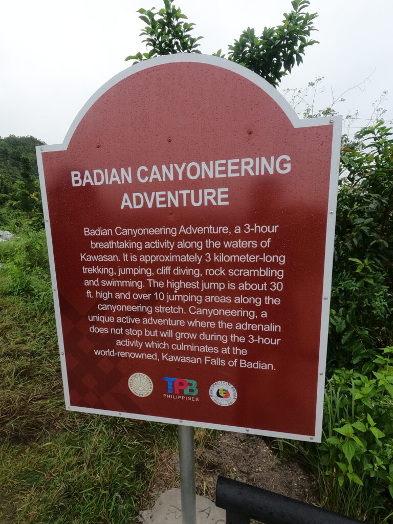 Badian Canyoneering Adventure Sign