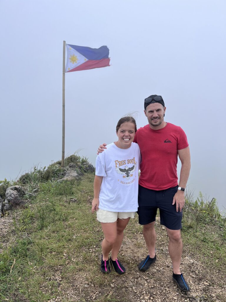 Rhys Sain and Taylor Shepherd at the top of Casino Peak, Cebu, Philippines