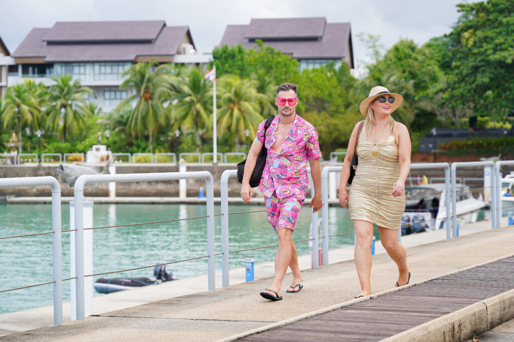 Rhys Alexander Sain and Lauren Higgins arriving at Ao Po Marina, Phuket, Thailand