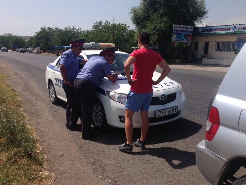 Rhys Sain getting pulled over by Armenia police