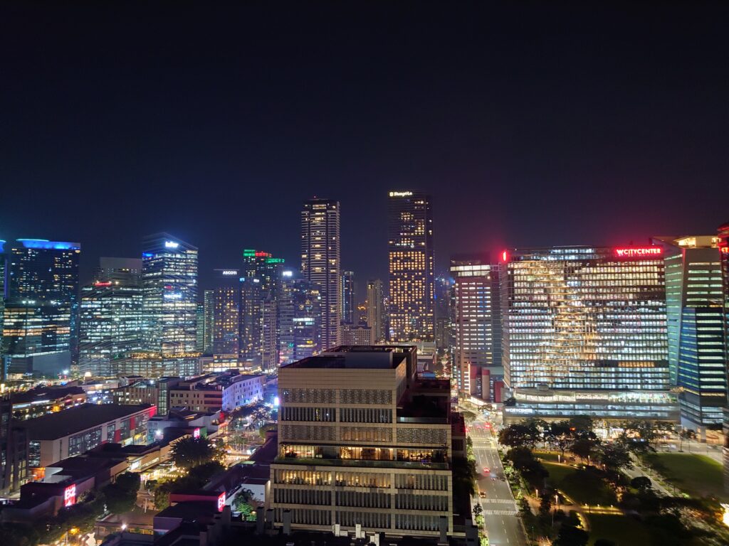 View from the rooftop bar at Seda Hotel, Bonifacio Global City, Manila, The Philippines