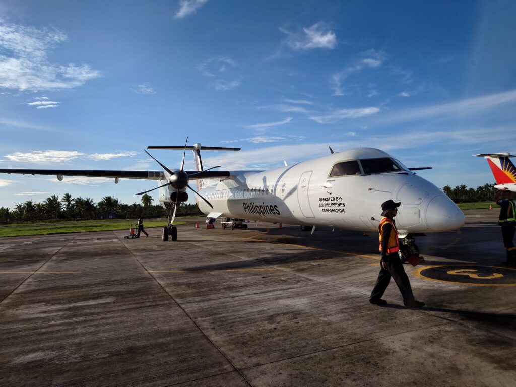 Philippine Airlines plane from Cebu to Siargao, Philippines