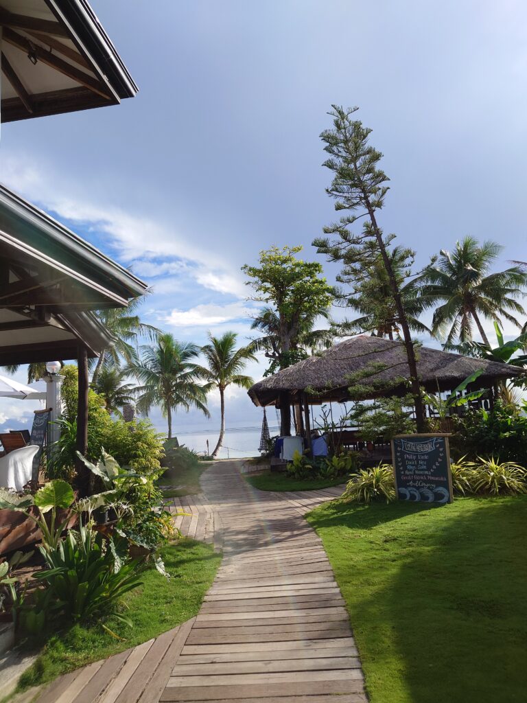 Pathway down to the beach at Romantic Beach Villas in General Luna, Siargao, Philippines