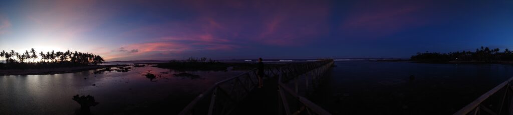 Sunset from the Cloud 9 boardwalk in General Luna, Siargao